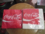 (2) Coca-Cola Packs Napkins and (1) Table Cloth
