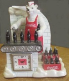 Coca-Cola Polar Bear Stature with Clock 2003