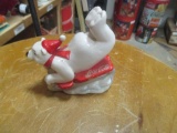 Coca-Cola Polar Bear Sledding Statue