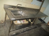 Stainless Steel 2 Tier Table w/ Sink.