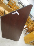 Metal & Wooden Trapezoid Table.