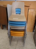 (9) Plastic & Metal student Chairs.