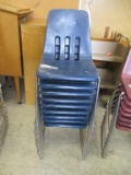 (9) Plastic & Metal student Chairs.