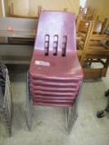 (7) Plastic & Metal student Chairs.