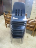 (10) Plastic & Metal student Chairs.