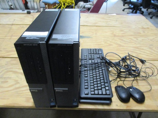 (2) Dell OptiPlex 3010 Desktop Computers.