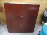 Wooden 3 Drawer Later File Cabinet.