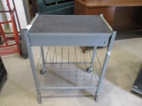 Metal 1 Drawer Rolling Cart.