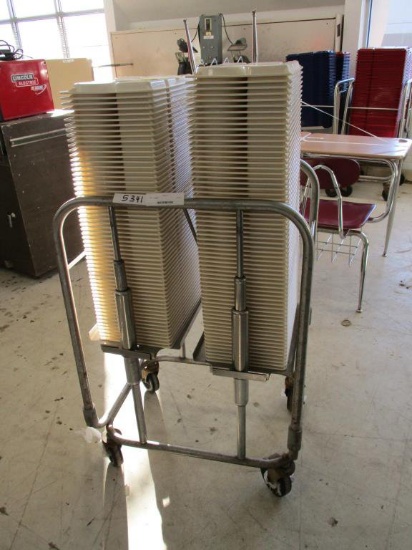 Stainless Steel Rolling Tray Cart w/ Trays.