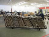 Metal Rolling Chair Rack w/ (50) Folding Chairs.