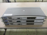 (3) HP ProCurve 12 Port Switches 2512 J4812A.