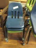 (3) Plastic and Metal Student Chairs