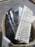 Box of Keyboards, Cords, and Headphones