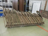 Metal Rolling Chair Cart w/ (35) Folding Chairs.