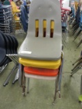 (6) Plastic & Metal Student Chairs.