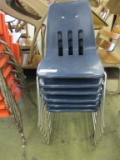 (6) Plastic & Metal Student Chairs.