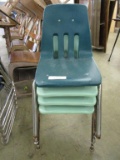 (4) Plastic & Metal Student Chairs.