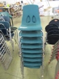 (9) Plastic & Metal Student Chairs.