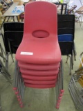 (6) Plastic & Metal Student Chairs.