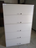 Metal 5 Drawer Lateral File Cabinet.