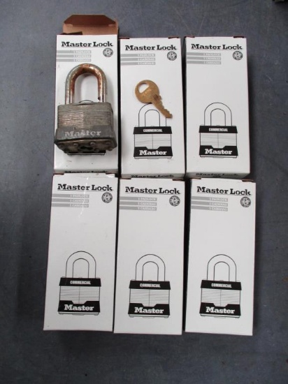 (6) Masterlock 1KA Keyed Alike Padlocks.