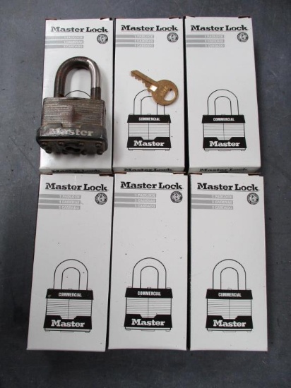 (6) Masterlock 1KA Keyed Alike Padlocks.