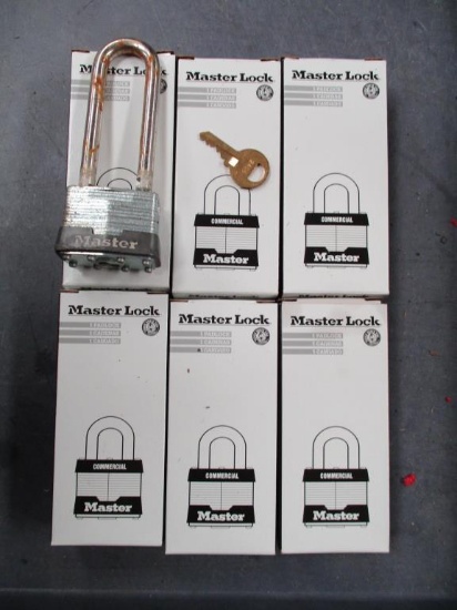 (6) Masterlock 1KA Keyed Alike Padlocks.