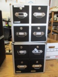 (2) Vaultz 4 Drawer Data Tape Storage Boxes.