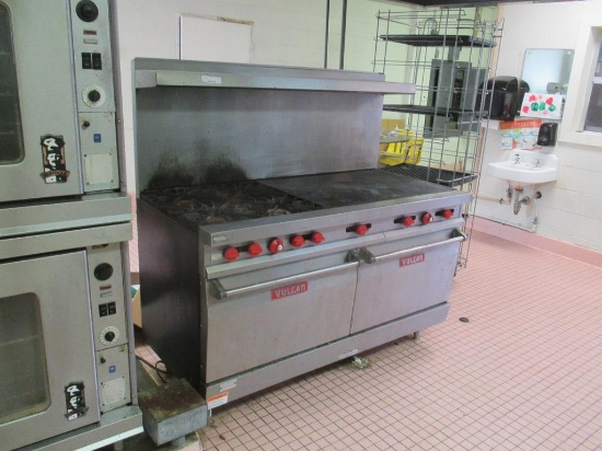 Vulcan 4 Burner and Flat Top Oven