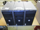 (3) Dell OptiPlex 755 Desktop Computers.