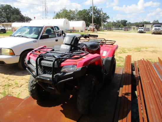 2014 Honda Rancher TRX420FM 4X4 ATV.