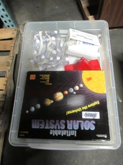 Box of Goggles and Inflatable Solar System