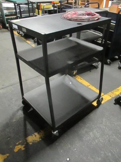 3 Tier AV Cart with 2 Outlets