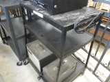 3 Tier AV Cart with 2 Outlet Power Strip