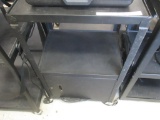 2 Tier Rolling AV Cart with Door