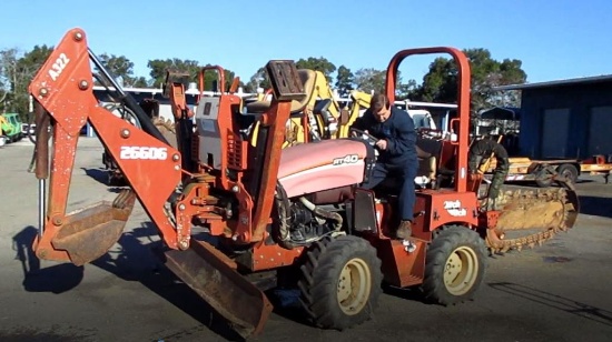 2006 Ditch Witch RT40 Trencher w/ A322 Backhoe Attachment.