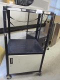 Metal Rolling 2 Tier 1 Door AV Cart.