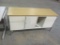 4 Drawer 1 Door Wood and Metal Desk