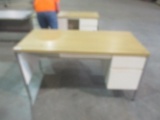 3 Drawer Metal and Wood Desk