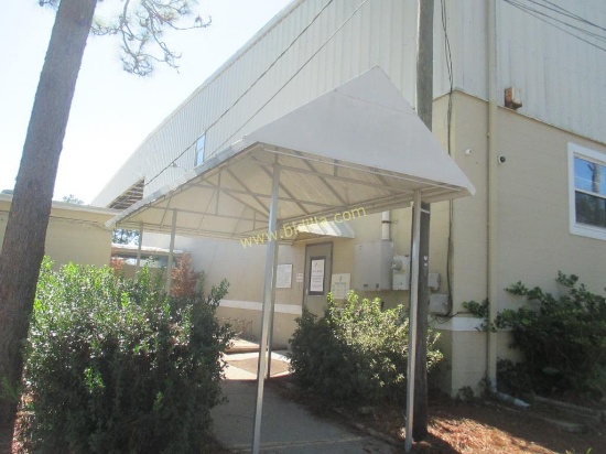 L-Shaped Metal Awning For Walkway