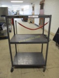 Metal Rolling 3 Tier AV Cart w/ Power Strip.