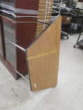 Wood and Metal Trapezoid Table