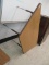 Metal & Wooden Trapezoid Table.