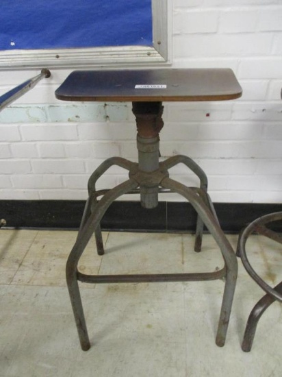 Metal & Wood Shop Stool.