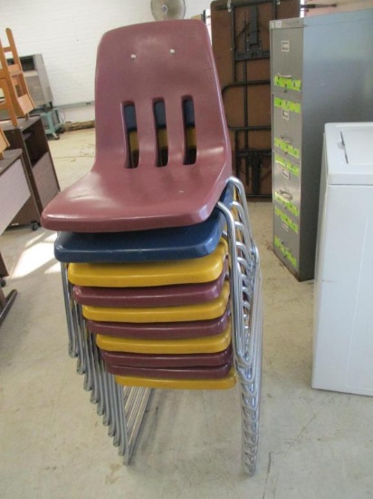 (10) Metal & Plastic Student Chairs.