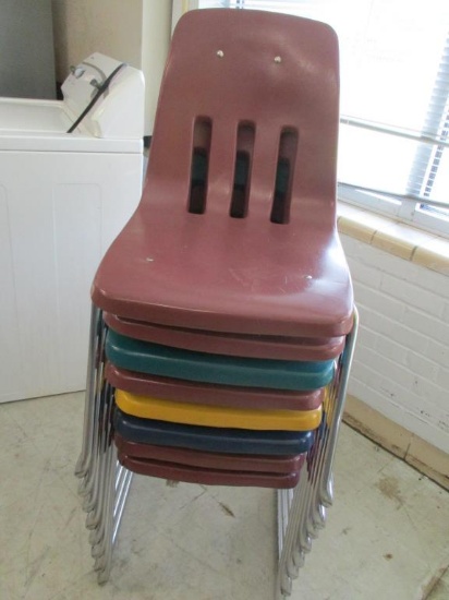(8) Metal & Plastic Student Chairs.