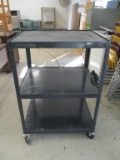 Metal Rolling 3 Tier ad Cart w/ Power Strip.