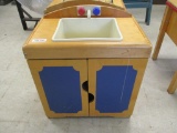 Wood Children's Play Sink Cabinet.