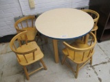 Wood Round Table with (4) Chairs.