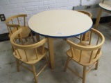 Wood Round Table with (4) Chairs.